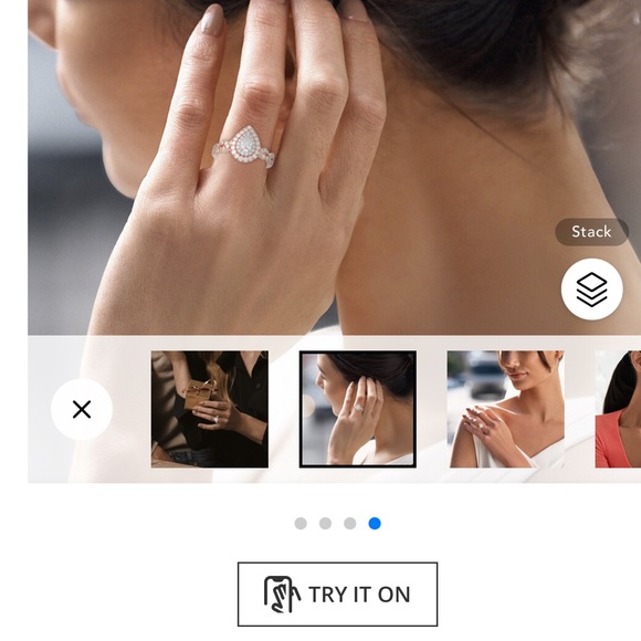 Neil Lane Pear-Shaped Diamond Double Halo Engagement Ring 1 ct tw 14K Two-Tone - Picture 4 of 5